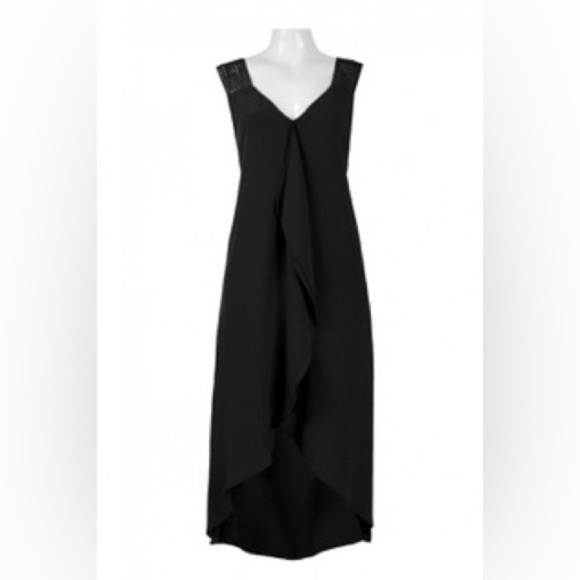 Adrianna Papell Daytime V-neck High Low Sheath Dress Adrianna Papell Daytime V-neck High Low Sheath Dress